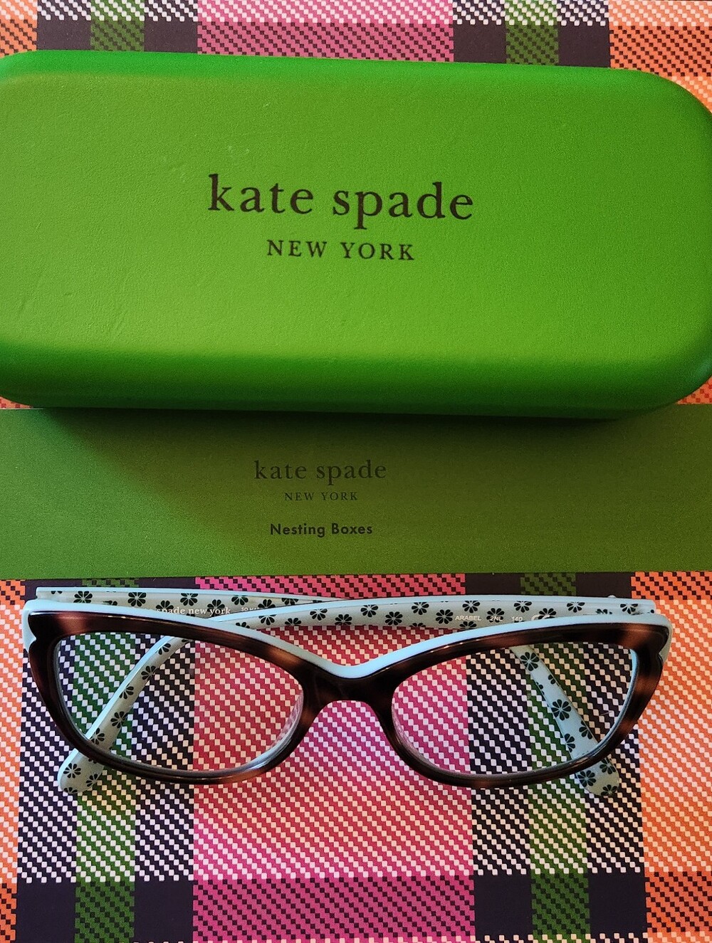 New Kate Spade Arabel Eyeglasses Frames- Adult, Brown Tortoise Shell, Daisies